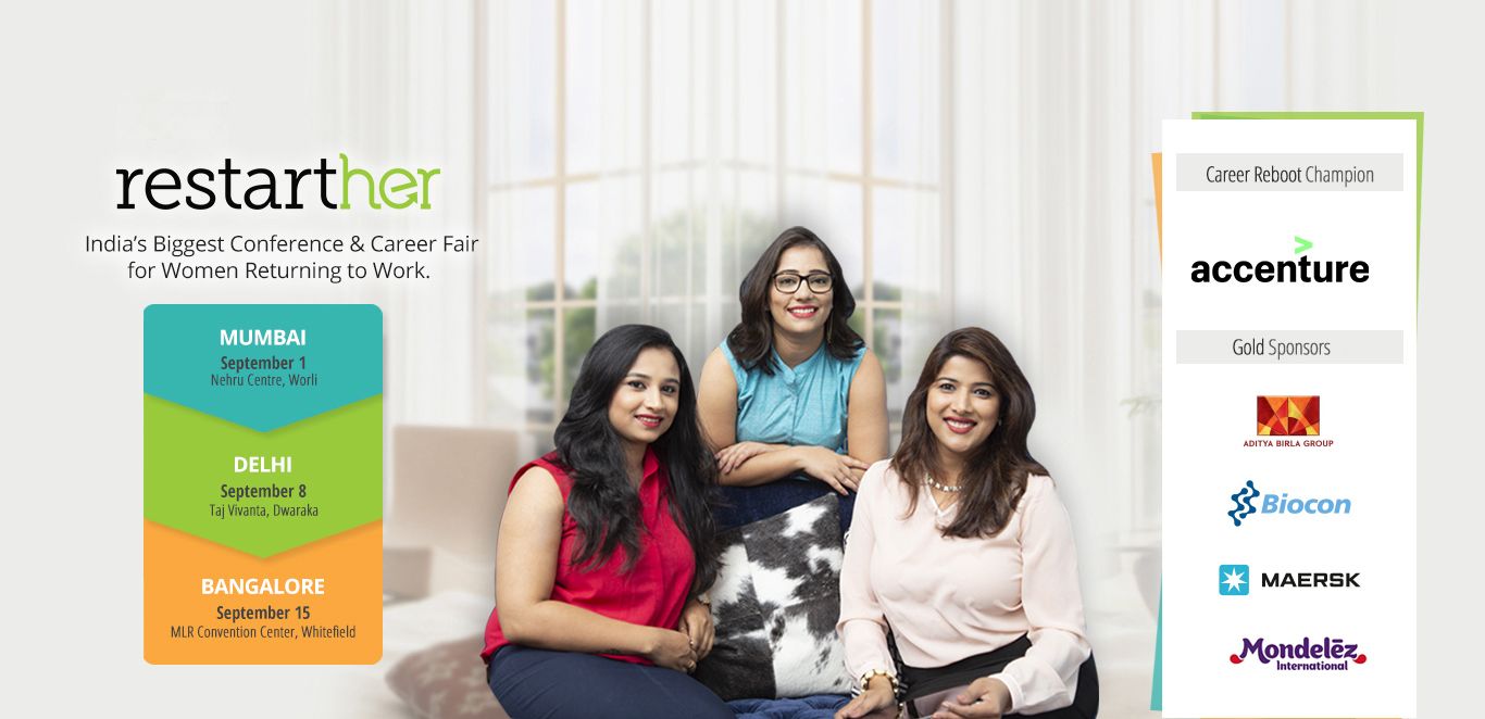 India's Biggest conference and Career Fair for Women Returning to work. RestartHer